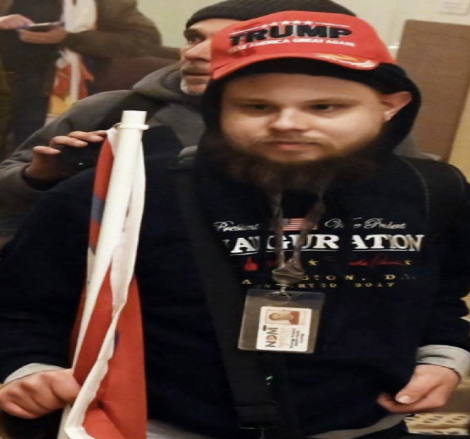 One of the rioters at the U.S. Capitol on Jan. 6, 2021