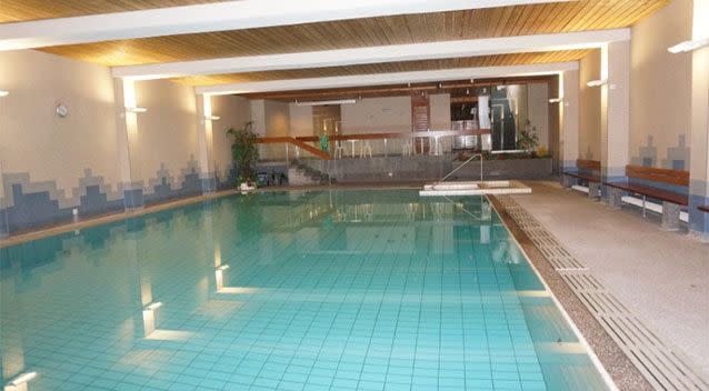 A picture of the pool inside the Swiss hotel. Source: Paradiesarosa