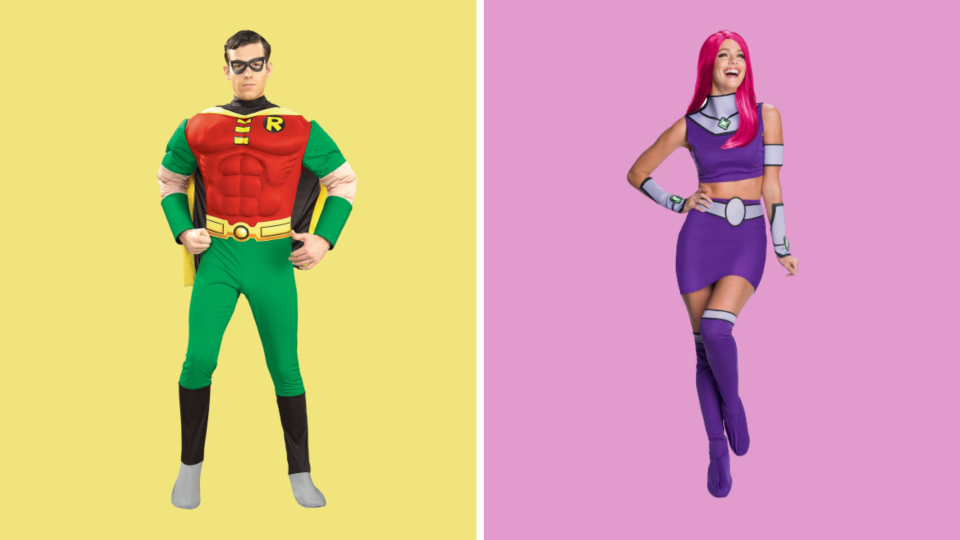 best couples costume: Halloween Costumes Teen Titans Robin Muscle Costume and Starfire Costume