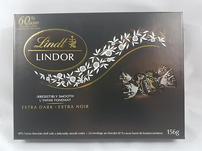 Lindt Lindor 60% Cacao Dark Chocolate Truffles Gift Box. Image via Amazon.