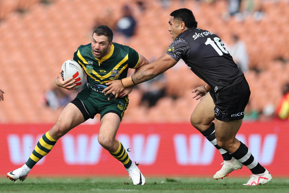 James Tedesco in action for the Kangaroos last year.