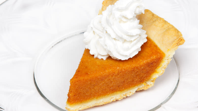 Carrot pie with whipped cream