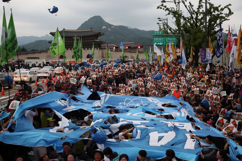 IAEA chief's visit to South Korea draws protests against Fukushima water release