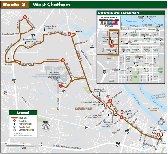 CAT's fixed bus route extends out to Benton Blvd and Highland Blvd. It's the closest bus stop to Pooler.