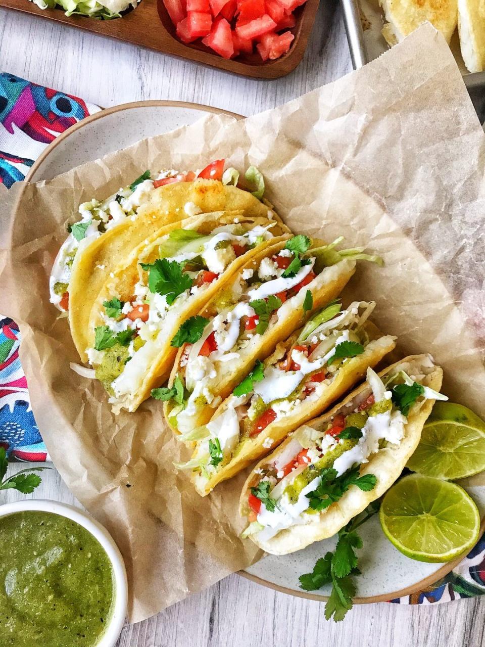 <p>These crispy potato tacos are popular in Mexico during Lent, but they’re just as tasty all year long. The pan-fried tacos are filled with creamy, cumin-spiced mashed potatoes.</p><p><strong>Get the recipe at <a href="https://dashofcolorandspice.com/tacos-de-papa-potato-tacos/" rel="nofollow noopener" target="_blank" data-ylk="slk:Dash of Color and Spice;elm:context_link;itc:0;sec:content-canvas" class="link ">Dash of Color and Spice</a>. </strong></p><p><strong><a class="link " href="https://go.redirectingat.com?id=74968X1596630&url=https%3A%2F%2Fwww.walmart.com%2Fsearch%2F%3Fquery%3Dpotato%2Bmasher&sref=https%3A%2F%2Fwww.thepioneerwoman.com%2Ffood-cooking%2Fmeals-menus%2Fg36008054%2Ftypes-of-tacos%2F" rel="nofollow noopener" target="_blank" data-ylk="slk:SHOP POTATO MASHERS;elm:context_link;itc:0;sec:content-canvas">SHOP POTATO MASHERS</a><br></strong></p>