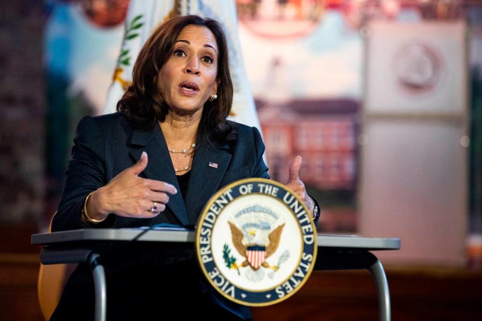 Vice President Kamala Harris speaks to students at Claflin University on Tuesday, September 20, 2022.