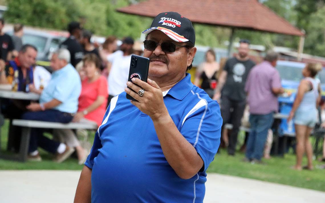 VFW Post 8900 member Javier Hernández posts video online of the Aug. 19, 2023 fundraiser to help the post repair a fallen roof.