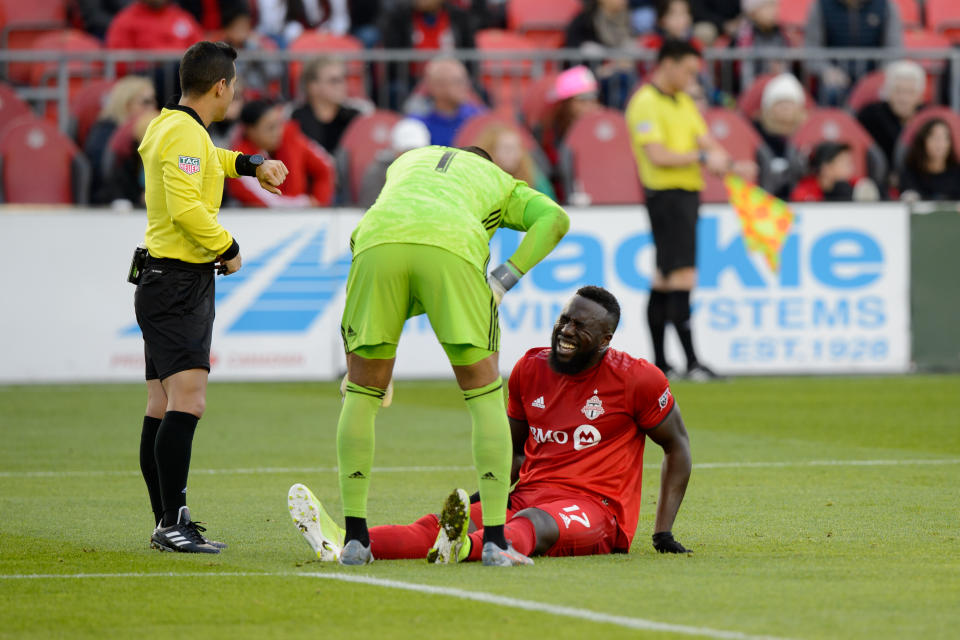 Jozy Altidore hasn't played since injuring his quad in the final game of the MLS regular season for Toronto FC. (Julian Avram/Getty)