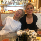 <p>First stop, brekkie! Roxy completely lost it when she indulged in a croissant with colleague Grace Garrick. Source: Instagram/GraceGarrick </p>