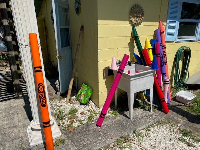 Giant Crayons like these will be displayed around downtown Fort Pierce for a March 30 event honoring Edwin Binney, a former resident who invented the popular children's drawing tools.