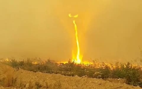 A fire tornado is seen in Vanderhoof - Credit: INSTAGRAM @MAR.LOWSKY