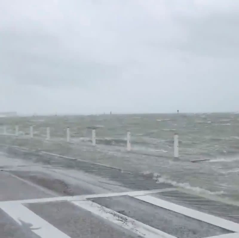 Storm surge swells in Corpus Christi Bay as Hurricane Hanna approaches