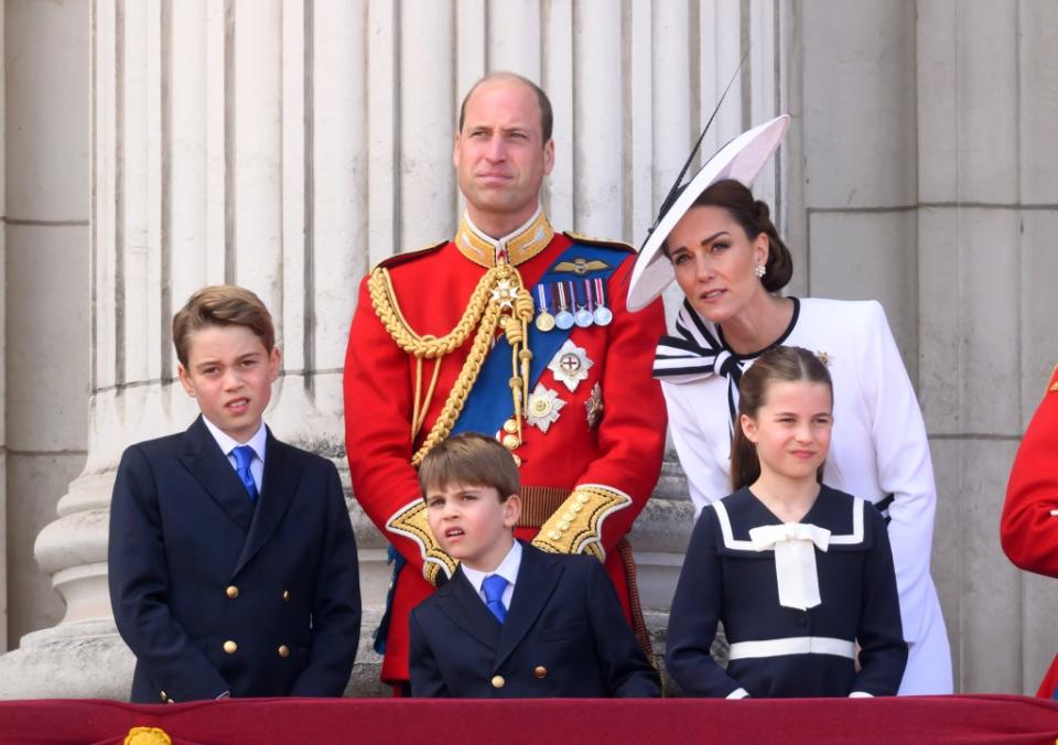 The royal family at Trooping the Colour on June 15, 2024. WireImage