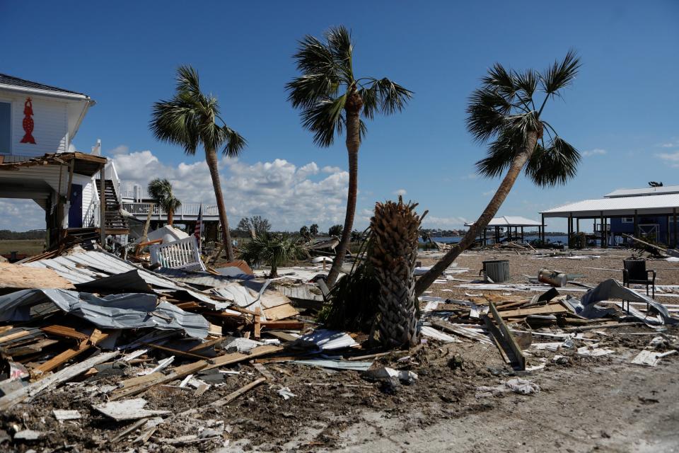 Debris lies where homes were destroyed after Hurricane Helene passed through the Florida panhandle, severely impacting the community in Keaton Beach, Florida (REUTERS)