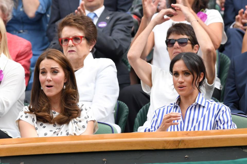 <p>Meghan Markle has a little work to do if she's going to match Kate's sports reaction game. </p>