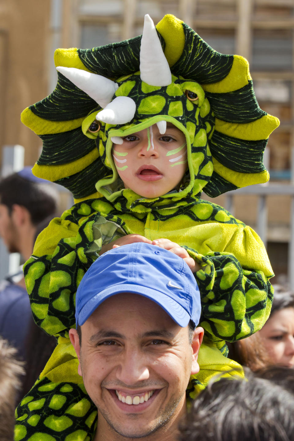 Israelis take part in a parade to celebrate the Jewish holiday of Purim in the central Israeli city of Netanya on February 24, 2013. (Jack Guez/AFP/Getty Images)