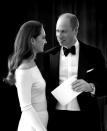 <p>Kate Middleton and Prince William shared the cutest black-and-white behind-the-scenes photos from their appearance at the Earthshot Prize Awards in Boston in December 2022.</p><p>In one photo the Prince and Princess of Wales can be seen gazing adoringly into each other's eyes, and another shows Middleton clapping for her husband from afar as he takes to the stage. Other photos show the couple pictured separately in their evening looks. Middleton is pictured wearing a long-sleeved mint green belted rented dress and Princess Diana's emerald choker with matching earrings. Prince William, meanwhile, is dressed in a black suit, crisp white shirt, and bow tie. </p><p><a href="https://www.instagram.com/p/Cl02Qx5NX5a/?hl=en" rel="nofollow noopener" target="_blank" data-ylk="slk:See the original post on Instagram;elm:context_link;itc:0;sec:content-canvas" class="link ">See the original post on Instagram</a></p>