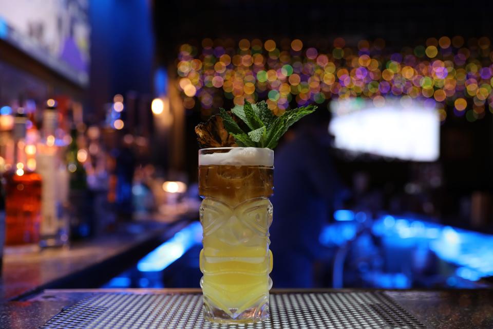 The mixologists at American Social Bar & Grill have come with many creative libations including the Rhiskey Pineapple made with Proper No. Twelve Irish Whiskey, Kraken Black Spiced Rum, Rumhaven Coconut, five spice and pineapple.