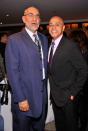 NEW YORK, NY - NOVEMBER 30: President & General Manager, WNBC 4 New York, Michael Jack (L) and WNBC 4 New York television personality David Ushery attend Rockefeller Center Christmas Tree Lighting Party at Rock Center Cafe on November 30, 2011 in New York City. (Photo by Gary Gershoff/Getty Images for NBC)