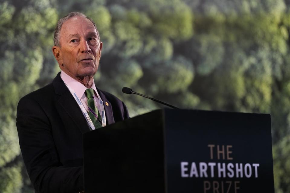 Michael Bloomberg speaking at the Cop26 Summit in 2021 (PA)