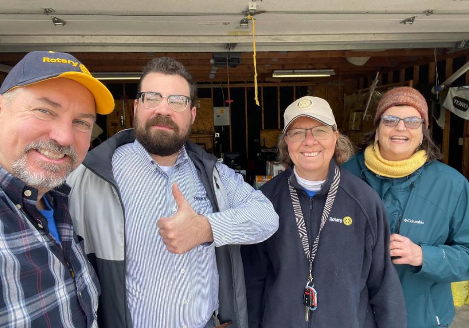 Members of the Ellwood City Rotary Club, left to right, Doug Slade, Ian Spigler, Carol Monk and Jean Barsotti.