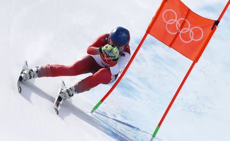 Alpine Skiing - Pyeongchang 2018 Winter Olympics - Women's Downhill - Jeongseon Alpine Centre - Pyeongchang, South Korea - February 21, 2018 - Lara Gut of Switzerland competes. REUTERS/Dominic Ebenbichler