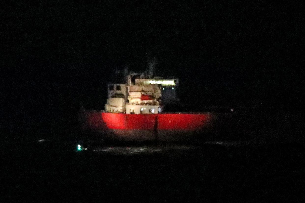 The Nave Andromeda oil tanker off the coast of the Isle of Wight: PA