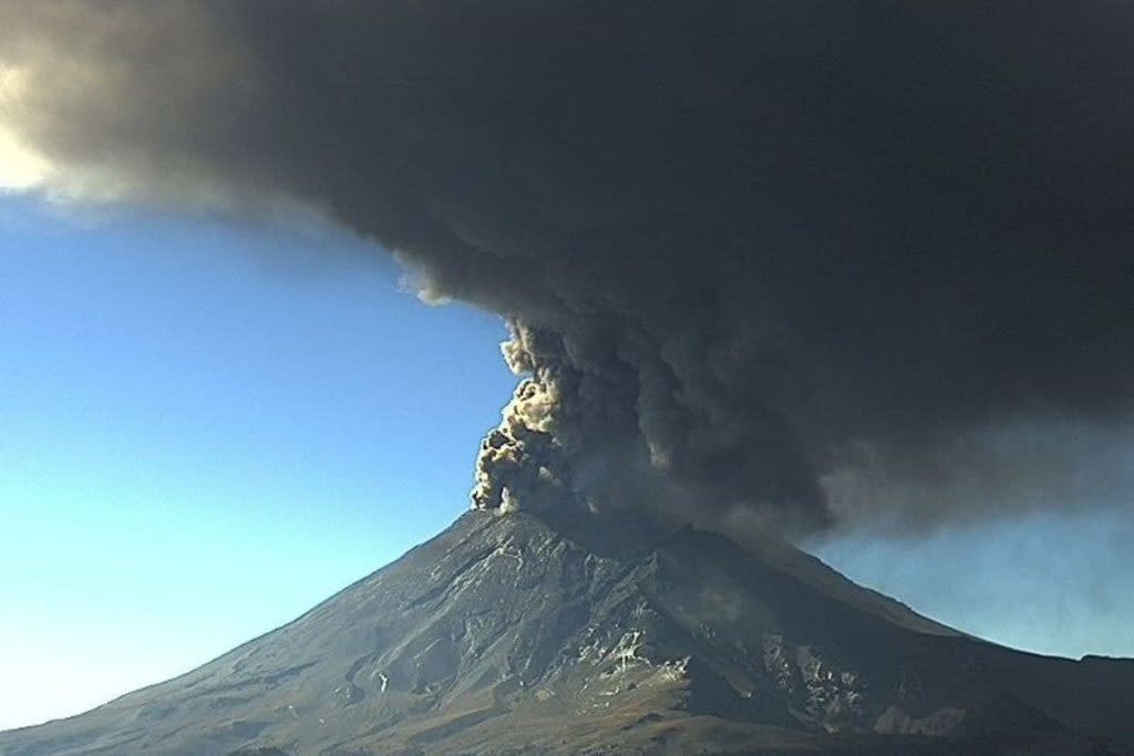 Apariencia del volcán Popocatépetl 