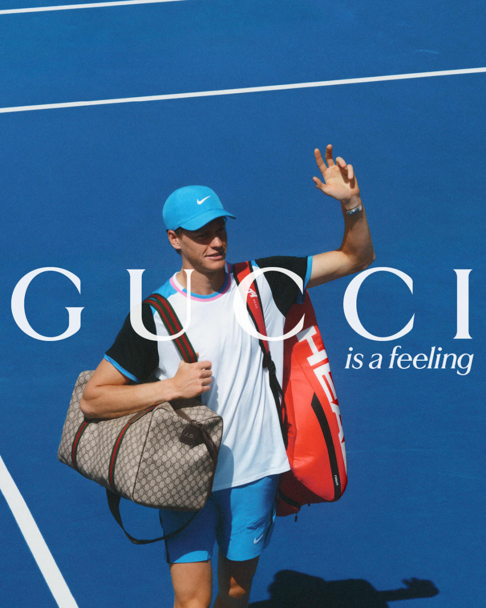 Jannik Sinner starring in Gucci's latest advertising campaign.