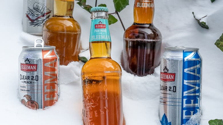 sleeman beers in snow