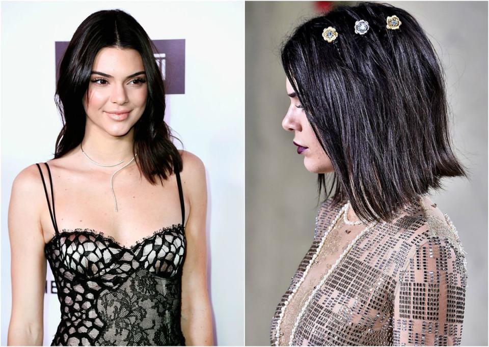 <p><strong>Quand : Février 2017 </strong><br> Kendall Jenner a coupé ses cheveux juste avant le défilé La Perla à l’occasion de la Fashion Week de New York, et il faut admettre qu’elle est magnifique. « J’ai demandé à Jen Atkin de créer un arc afin que les mèches soient plus longues à l’avant et très courtes à l’arrière, j’ai l’impression d’être un garçon… et j’adore ça », a confie K. Jenner sur son blog à propos de sa nouvelle coupe. « C’est la Fashion Week, alors pourquoi ne pas tenter quelque chose de nouveau ? ». Nous adorons ce nouveau style nous aussi ! (Photos : Getty/February 2017) </p>