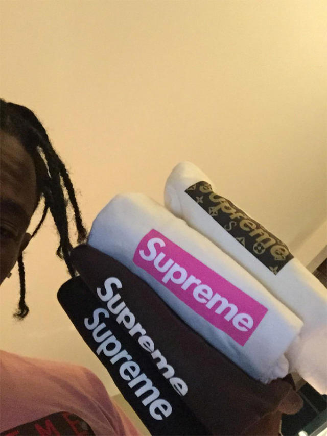 Travi$ Scott Flexes Supreme Box Logo Tee Collection on Twitter