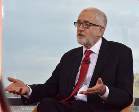 Britain's Labour party leader Jeremy Corbyn appears on BBC TV's The Andrew Marr Show