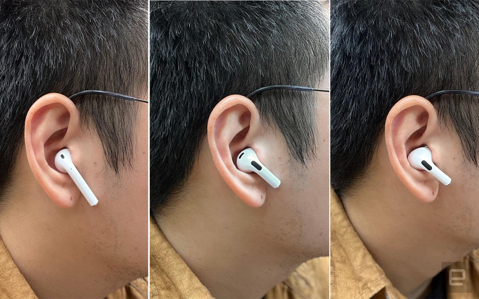 AirPods、AirPods 3、AirPods Pro 佩戴比較