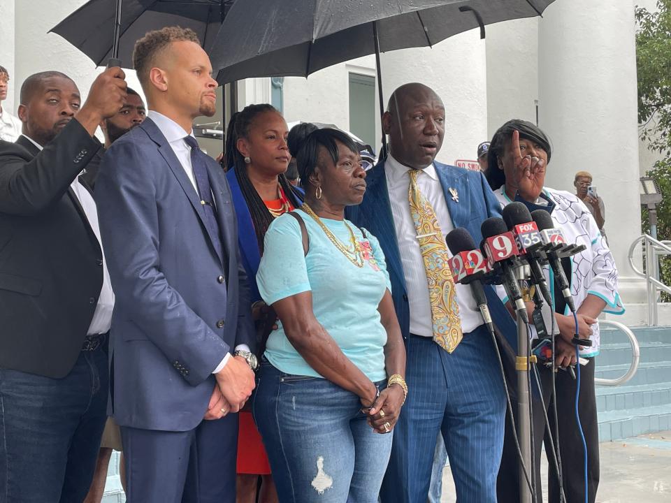 Benjamin Crump, a high-profile civil rights attorney, held a press conference in Titusville following the arrest of a Titusville officer in connection to the shooting death of James Lowery.