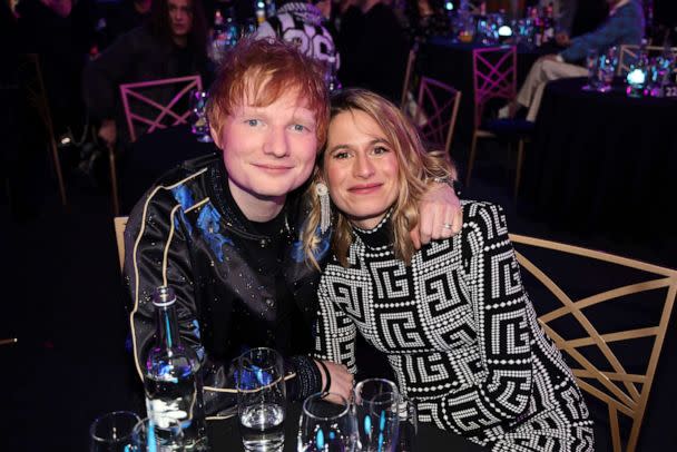 PHOTO: Ed Sheeran and Cherry Seaborn during The BRIT Awards 2022 at The O2 Arena, Feb. 8, 2022 in London. (Jmenternational/Getty Images)