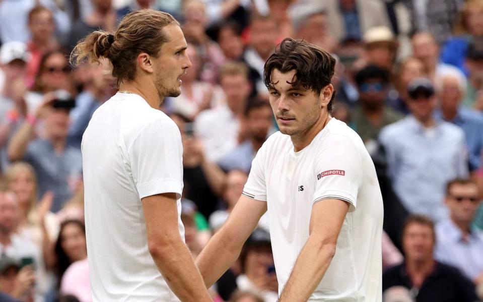 Alexander Zverev (L) Taylor Fritz (R) – Taylor Fritz's girlfriend claims he hit Alexander Zverev 