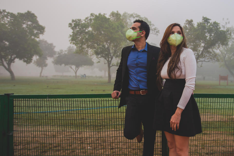 The photos haven’t been retouched — this is what the smog looks like in New Delhi. (Photo: Banjara Studios)