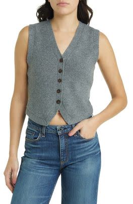 A sweater vest, because vests are in — but not in a boxy '90s way