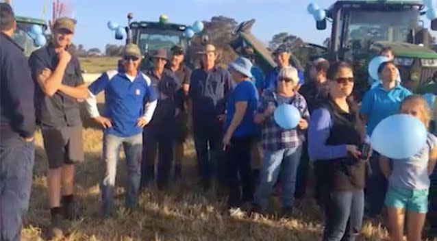 The community of Acton Park rallied round Brett Milner after learning of his diagnosis. Source: ABC