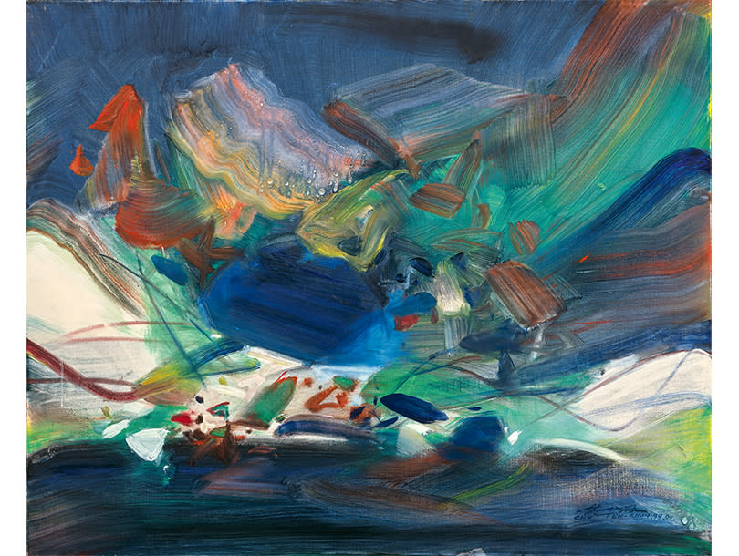 朱德群《海岸》油彩畫布，81 x 100cm，1999 - 2000年作 | 估價：HK$ 3,000,000 - 4,000,000
 
 