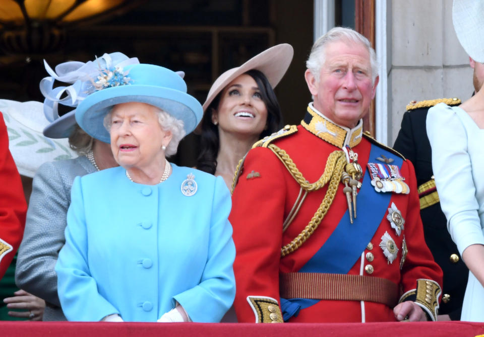 <p>She’s just recovered from a cataracts operation and was without her husband Prince Phillip. She did have son and heir Prince Charles by her side however. Photo: Getty </p>