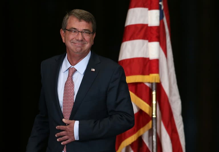 US Defence Secretary Ashton Carter, pictured on August 28, 2015, arrived in Madrid, beginning a European tour