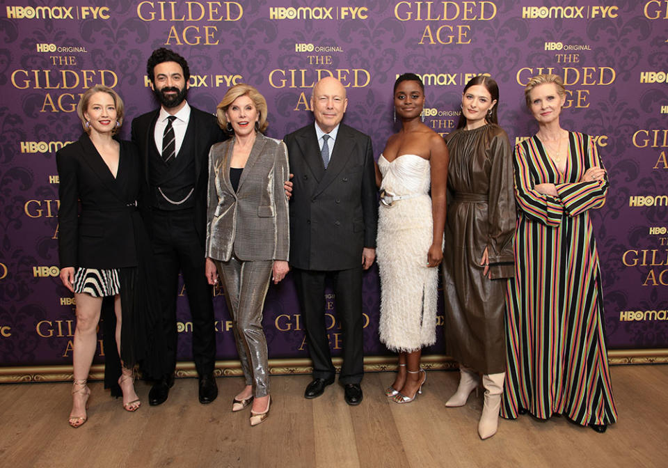 Carrie Coon, Morgan Spector, Christine Baranski, Julian Fellowes, Denee Benton, Louisa Jacobson and Cynthia Nixon - Credit: Dimitrios Kambouris/WireImage