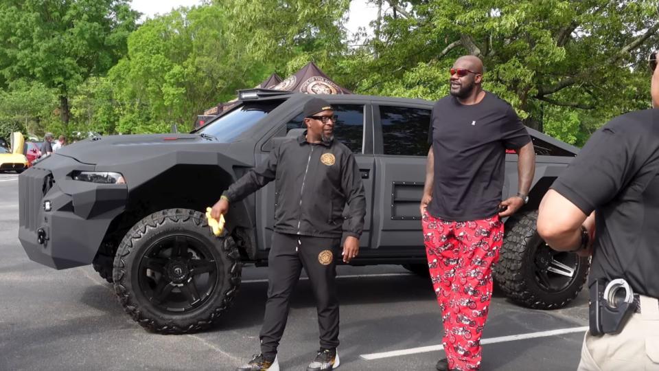 Shaq Rolls Up To A Car Show In His Ugly Ram TRX