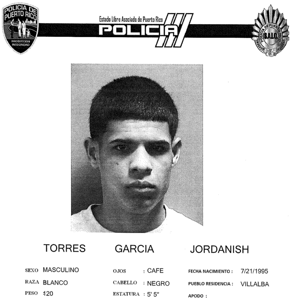 A copy of Jordanish Torres-Garcia’s criminal record in Puerto Rico.