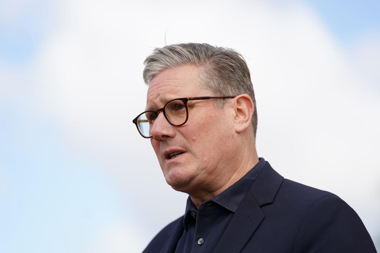 Labour leader Sir Keir Starmer during a visit to a housing development in the Nightingale Quarter of Derby, to set out Labour's five 