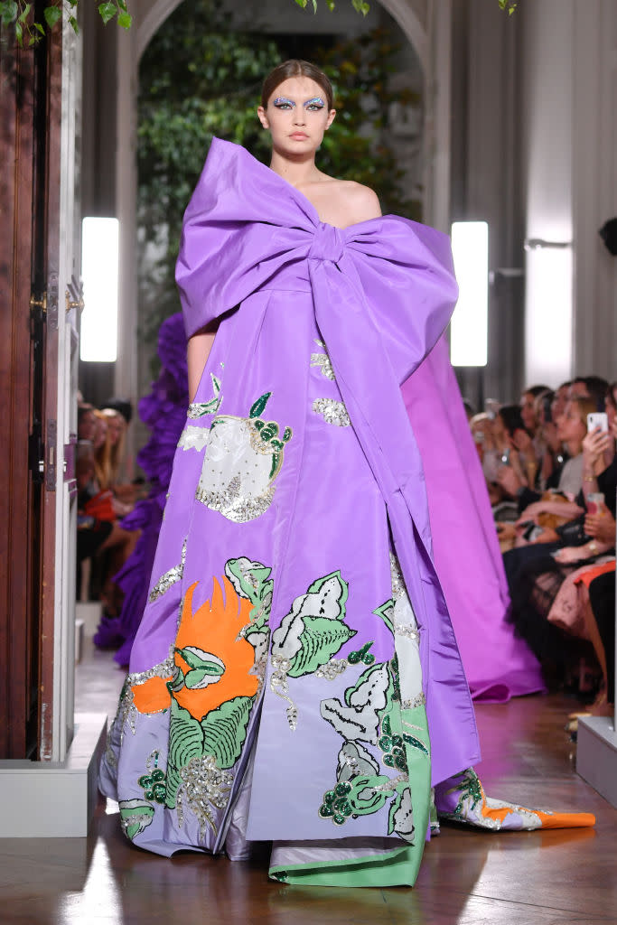 Gigi Hadid walks the runway during the Valentino  Fall/Winter 2019/2020 show as part of Paris Fashion Week on July 03, 2019 in Paris, France. [Photo: Getty]