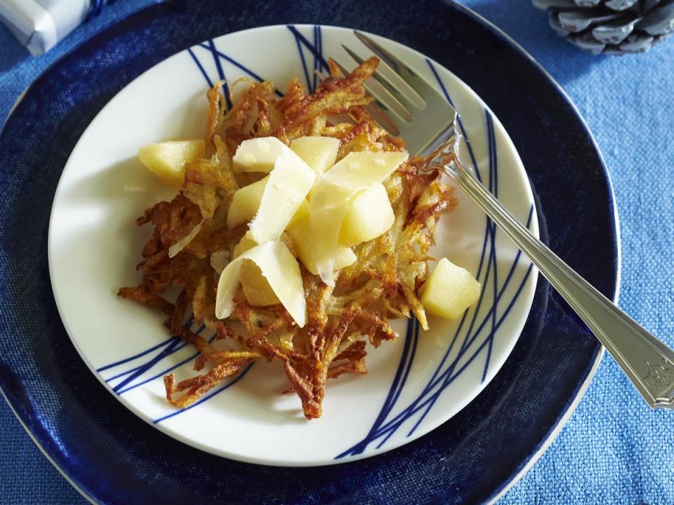 Warm Apple Compote and Aged Cheddar Topping