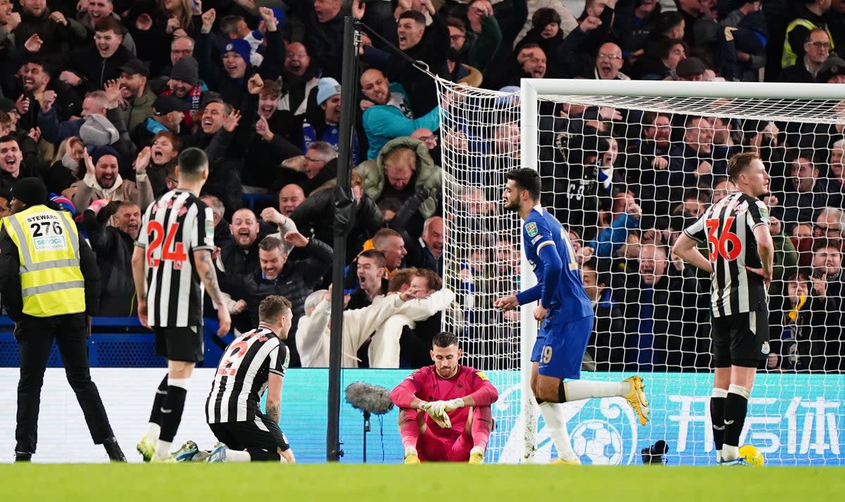 Martin Dubravka pictured after Chelsea's last minute equaliser (Zac Goodwin/PA Wire)